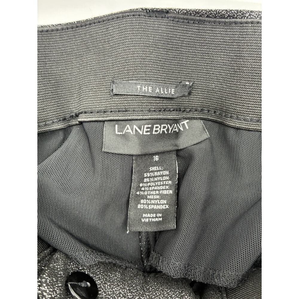 Lane Bryant Allie Shimmer Slim Pants Metallic Charcoal Career Evening Plus 16 - Picture 4 of 7